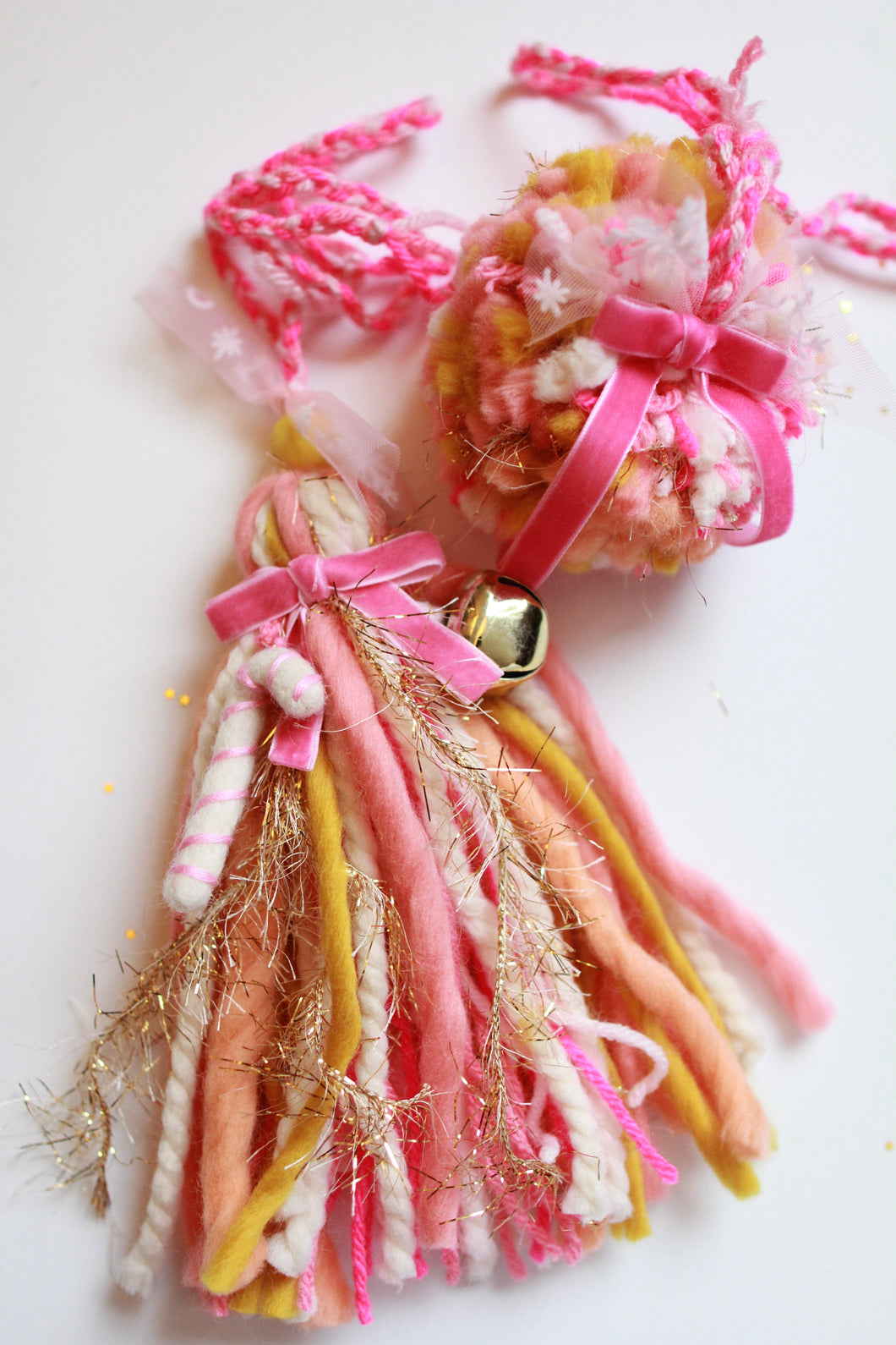 Candy Cane Tassel & Pom Set
