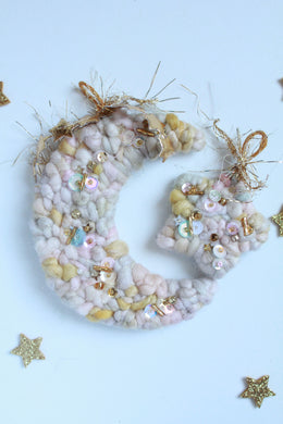 Sparkly Moon & Star Shape Ornament