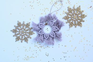 Boho Macrame Snowflake Ash Purple