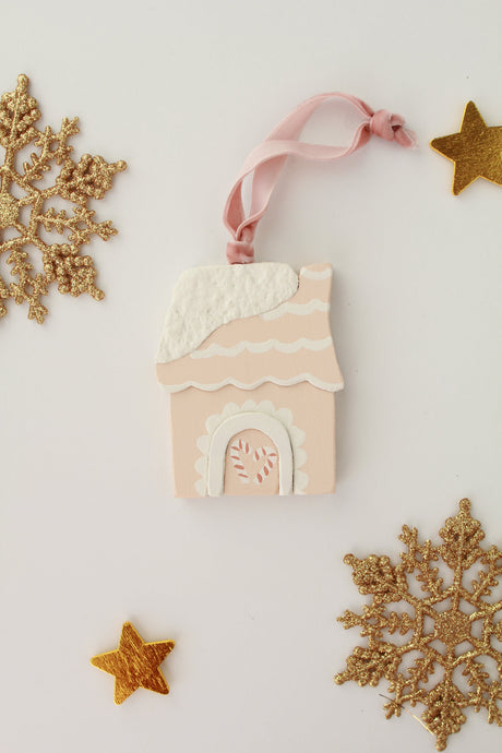 Wood Gingerbread House Ornament