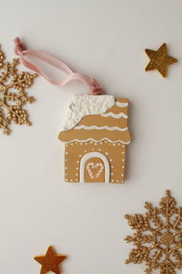 Wood Gingerbread House Ornament