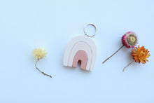 Load image into Gallery viewer, Wood Rainbow Keychain Pink Ochre
